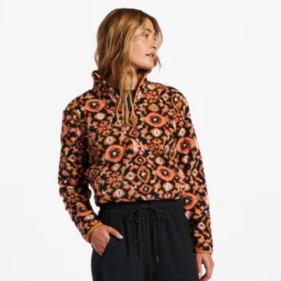 NWT New Billabong Women’s Extra Small XS Boundary Mock 3 Half Zip Long Sleeve - Picture 3 of 4